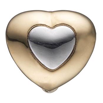 Model 650-G41, Glitrende hjerte med lille sølv hjerte i midten hos Guldsmykket.dk